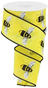 Honey Bee Wired Ribbon - 2.5" x 10yds