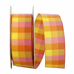 Bright Europa Plaid Wired Ribbon - 1.5" x 50yds