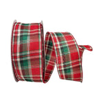 Traditional Christmas Plaid Wired Ribbon - 2.5" x 50yds