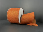 Copper All Flat Glitter Wired Ribbon - 2.5" x 10yds