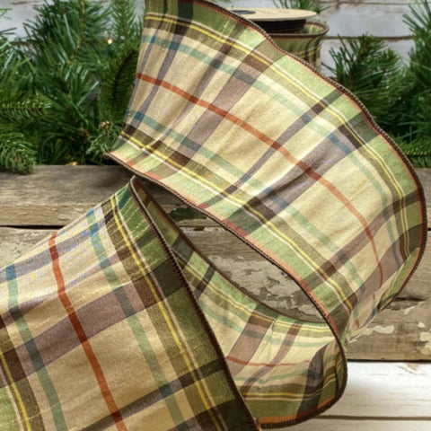 Wyoming Plaid Wired Ribbon - 4" x 10yds