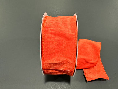 Orange Dupioni Wired Ribbon - 2.5" x 25yds
