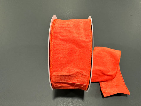 Orange Dupioni Wired Ribbon - 2.5" x 25yds