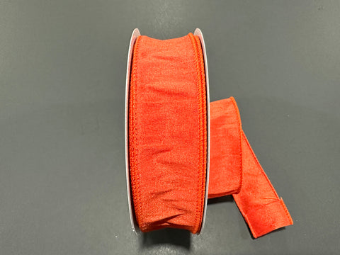 Orange Dupioni Wired Ribbon - 1.5" x 25yds