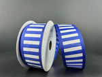 Royal Blue Stripe Wired Ribbon - 1.5"x10Yds