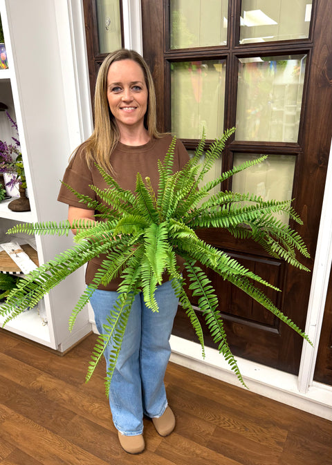 25" Boston Fern Bush - UV Protected - Green