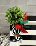 Black/White Urn CHRISTMAS Topiary - Mini Piece (Magnet/Velcro)