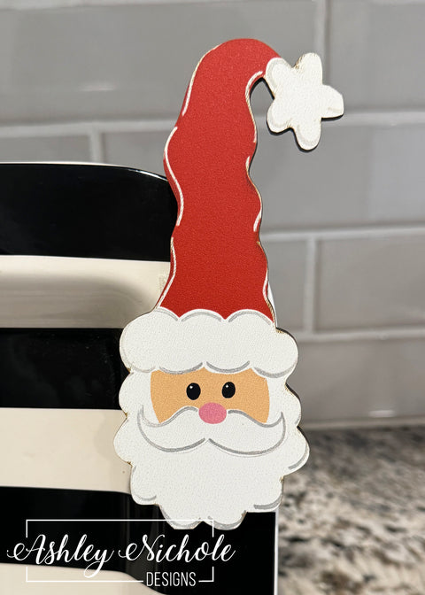 Santa - Tall Hat - Traditional - Christmas Mini Piece (Magnet/Velcro)