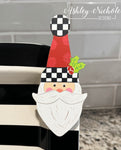 Santa Checkered  - Christmas Mini Piece (Magnet/Velcro)