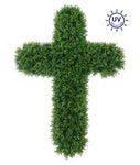 24" Artificial Cedar Cross Stake, UV Protection - Green