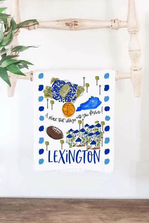 19" x 28" Cotton College Town Tea Towel - Lexington, KY