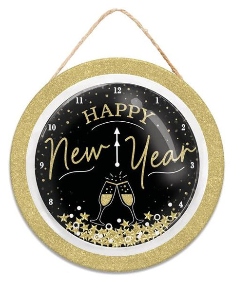 10.5" Diameter Happy New Year Clock Globe Sign