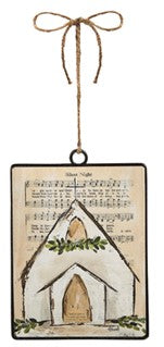 6" Music Sheet Church Disc Ornament