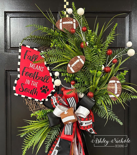 Georgia State Sign Football Wreath