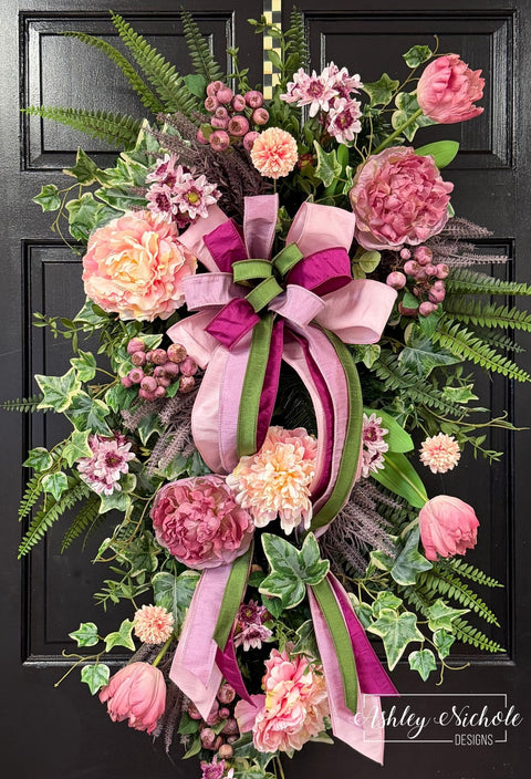 *READY to SHIP* - Mauve Enchanted Floral Teardrop Swag