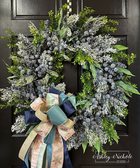 Blueberry & Foliage Winter Wreath