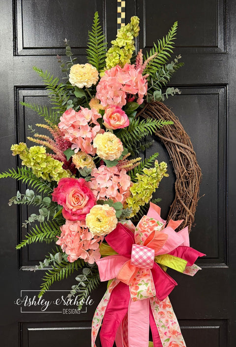 *READY to SHIP* - Dusty Rose Floral Wreath