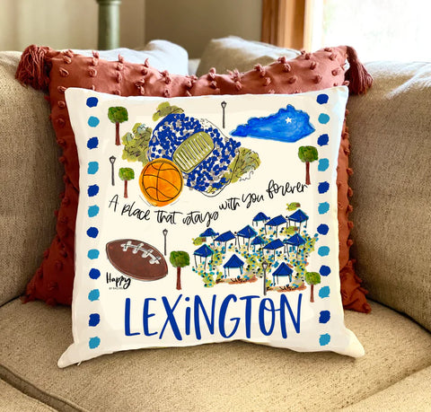 18" x 18" College Town Pillow - Lexington, KY