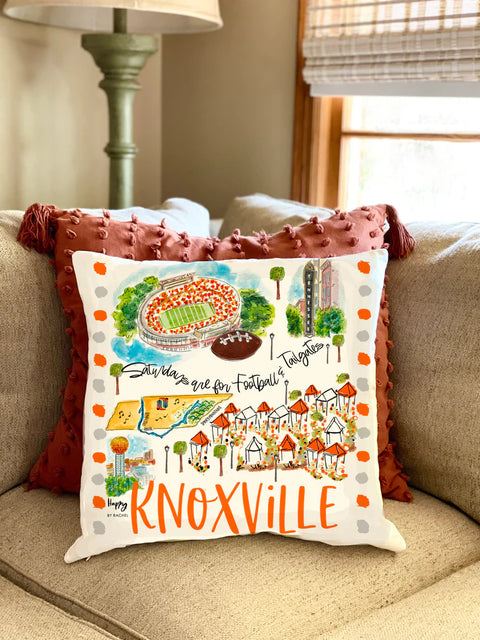 18" x 18" College Town Pillow - Knoxville, TN