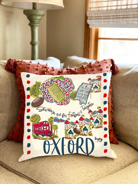 18" x 18" College Town Pillow - Oxford, MS