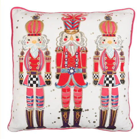 Nutcracker Trio Pillow - Pink & Red