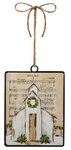 6" Music Sheet Church Disc Ornament - Choose from 2 styles