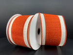Rust and Cream Wired Ribbon- - 2.5"x10yds
