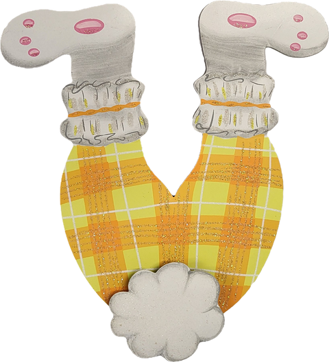 Bottoms up Bunny Metal Stake - Yellow