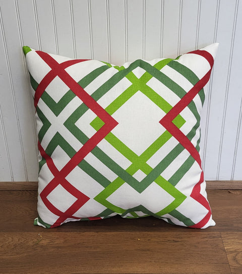 Outdoor Pillow - Christmas Criss Cross