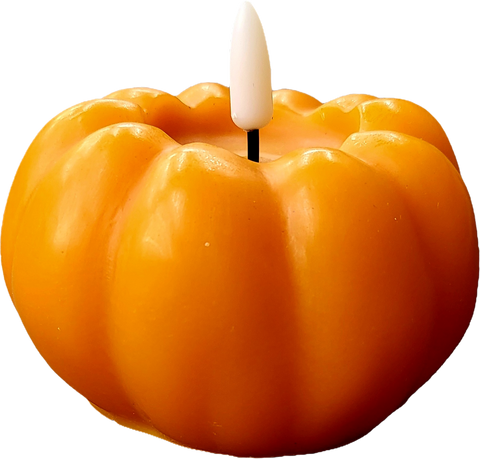 3.25" Wax LED Flicker Flame Candle w/Timer - Orange