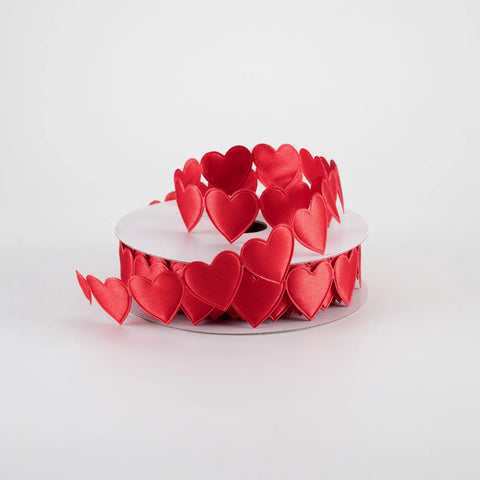 Satin Heart Cut Out Wired Ribbon - 7/8" x 10yds