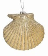 Glitter Pearl Champagne Seashell Ornament