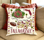 18" x 18" College Town Pillow - Tallahassee, FL