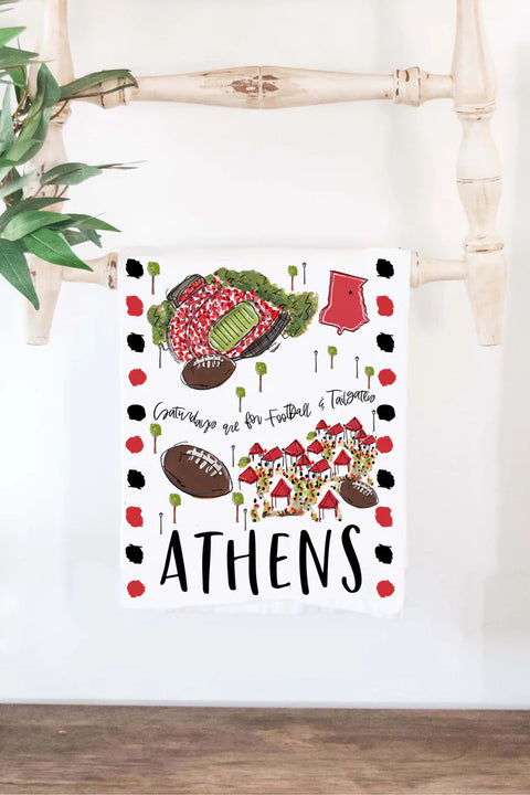 19" x 28" Cotton College Town Tea Towel - Athens, GA