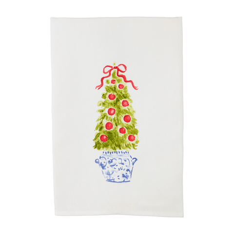 Christmas Tree Topiary Hand Towel