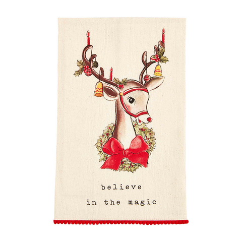 Reindeer with Bells Hand Towel