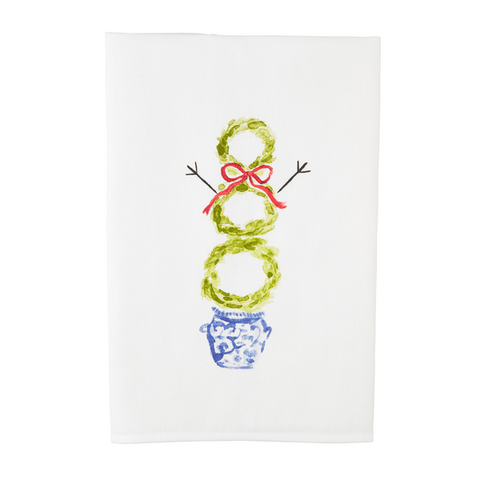 Snowman Topiary Hand Towel