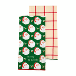 Classic Christmas Santa "Merry & Bright" Hand Towel Set