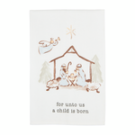 Nativity "For Unto Us A Child Is Born" Hand Towel