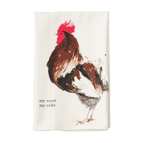 Farm Dish Towel - Rooster "My Roost My Rules"