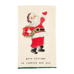 Santa with Wreath Hand Towel