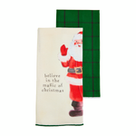 Classic Christmas Santa "Believe in the Magic of Christmas" Hand Towel Set