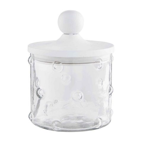 Hobnail Clear Glass Canister - Small