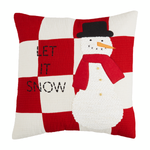 Quilted Snowman Pillow "Let it Snow"