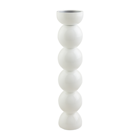 White Lacquer Candle Stick - Large