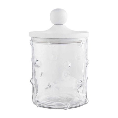 Hobnail Clear Glass Canister - Medium