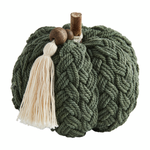 Braided Rope Pumpkin Sitter - Green, 4" x 5" Dia