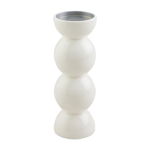 White Lacquer Candle Stick - Small