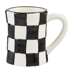 Large Check Ceramic Bistro Mug