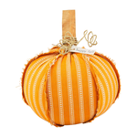 Orange Striped Woven Pumpkin Sitter - Large